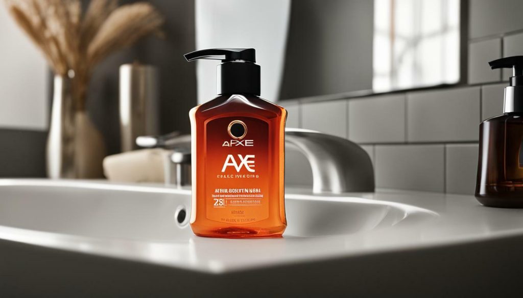 Axe body wash bottle with pump