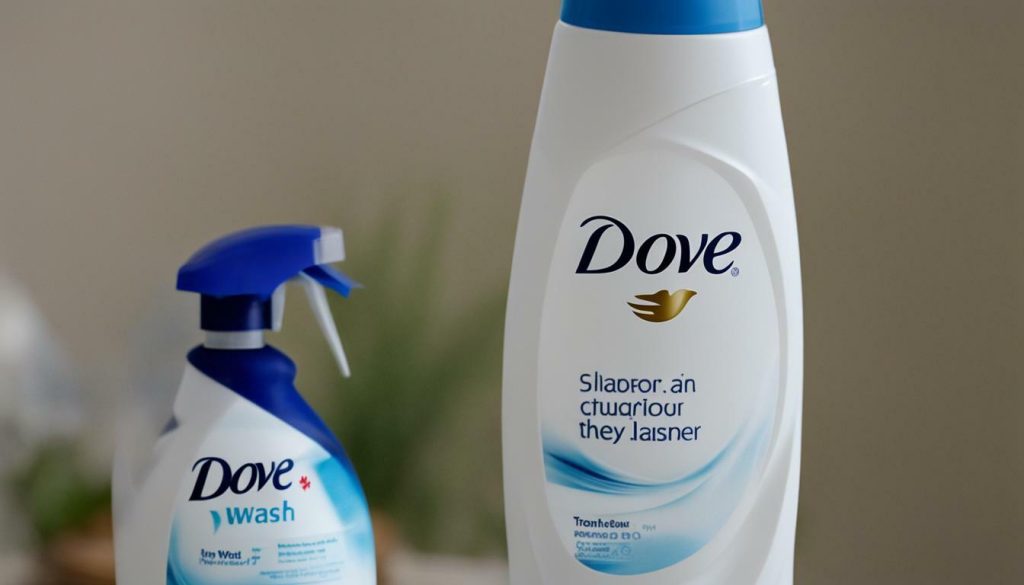 Dove body wash pump dispenser with an expiration date printed on the bottom of the bottle.