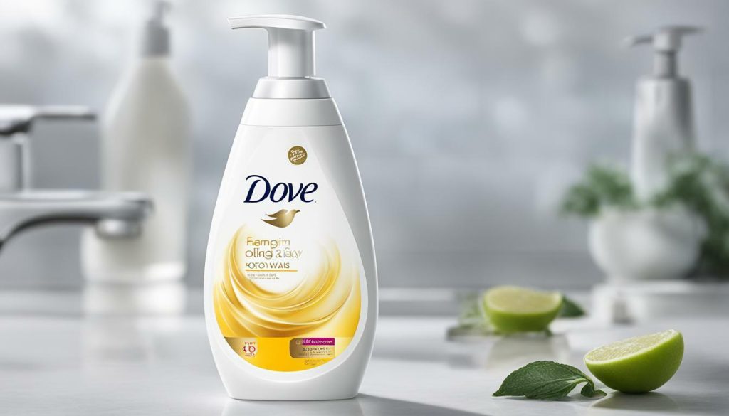 Dove foaming body wash bottle design