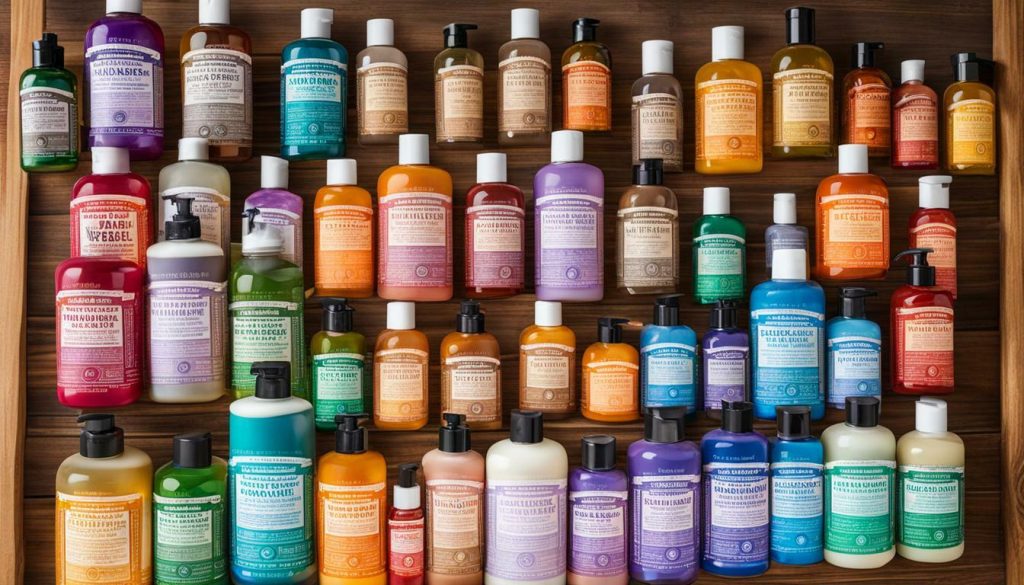 Dr Bronners variants for body wash