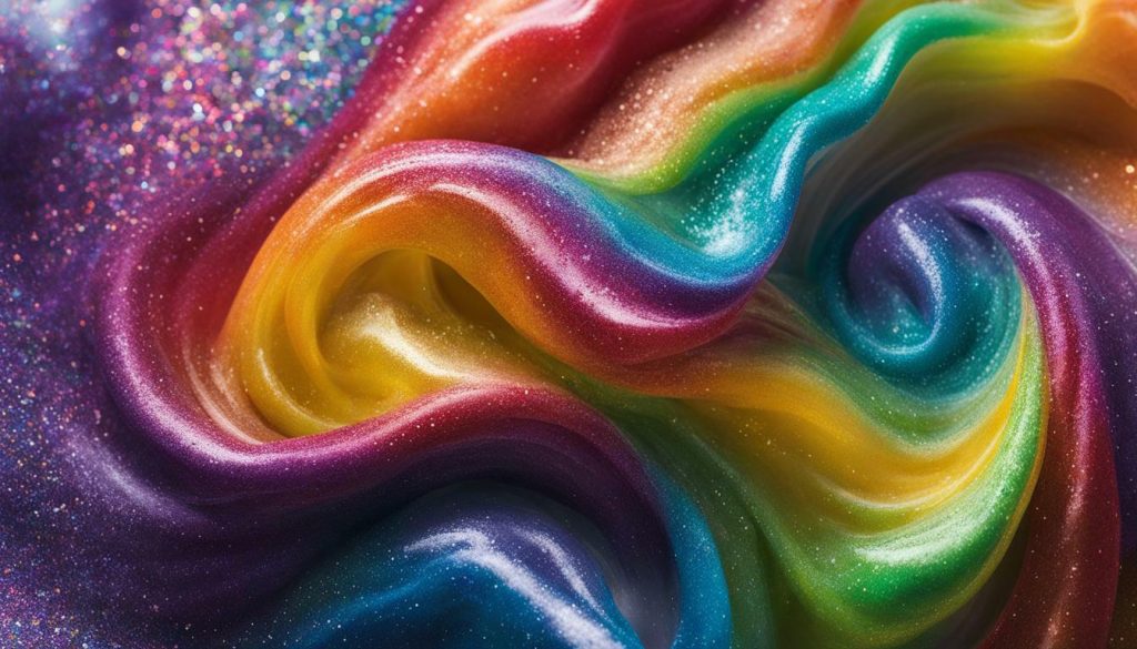 adding color or glitter to slime