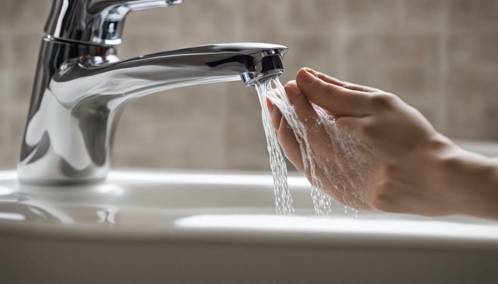 filling tub with warm water