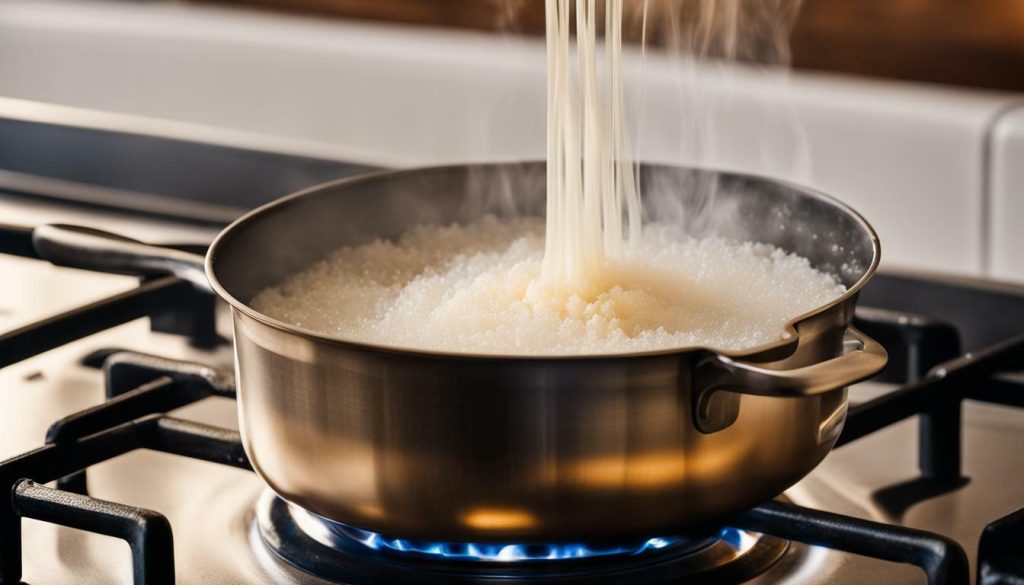 heat soap and water in a saucepan