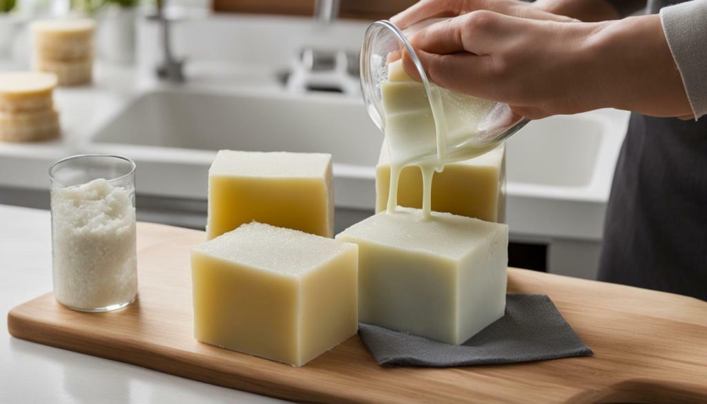 pouring and curing body wash soap